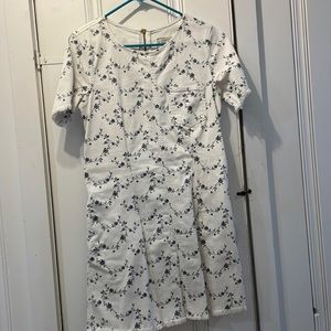 Current/Elliot Blue and white floral stretchy jean dress